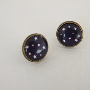 Blue Star Earrings .. star earrings, star studs, navy blue earrings, celestial earrings, galaxy earrings