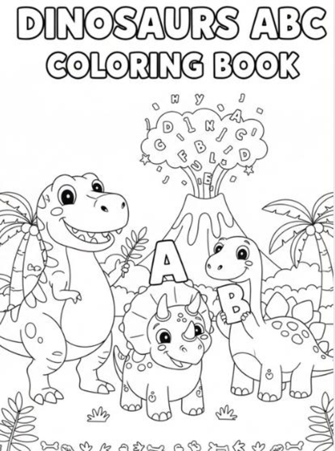 Dinosaur ABC Coloring Book for Kids | Printable Letter Learning ...