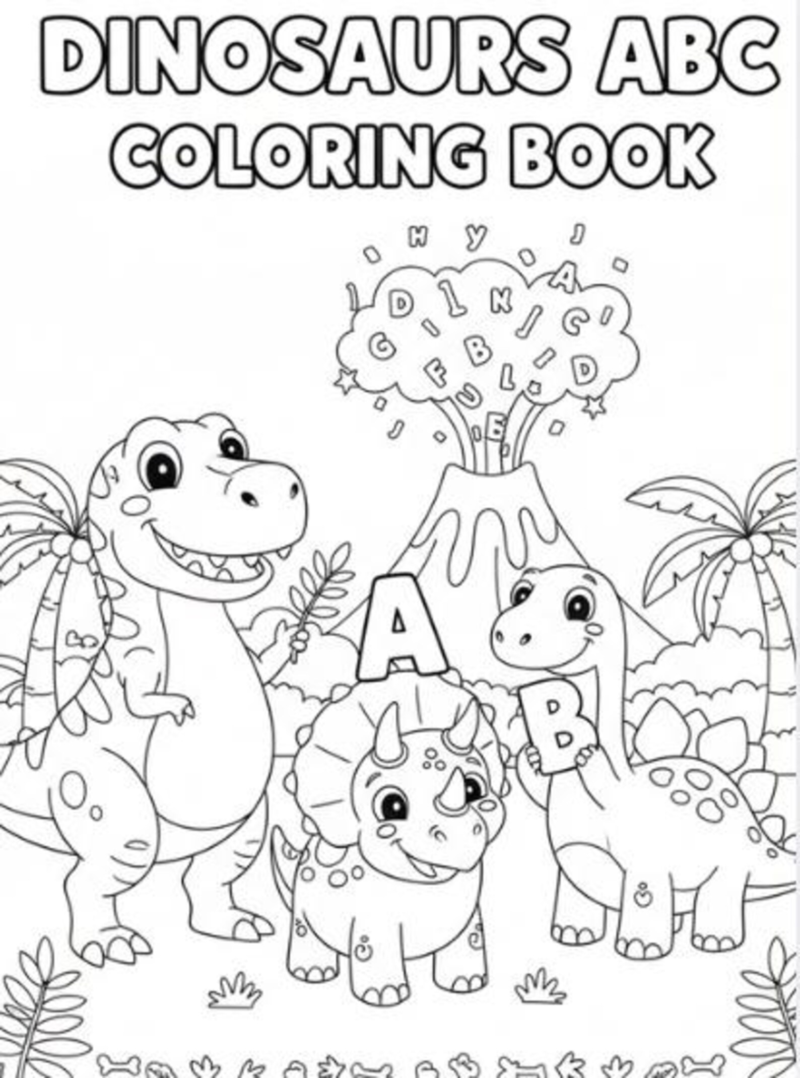 Dinosaur ABC Coloring Book for Kids | Printable Letter Learning ...