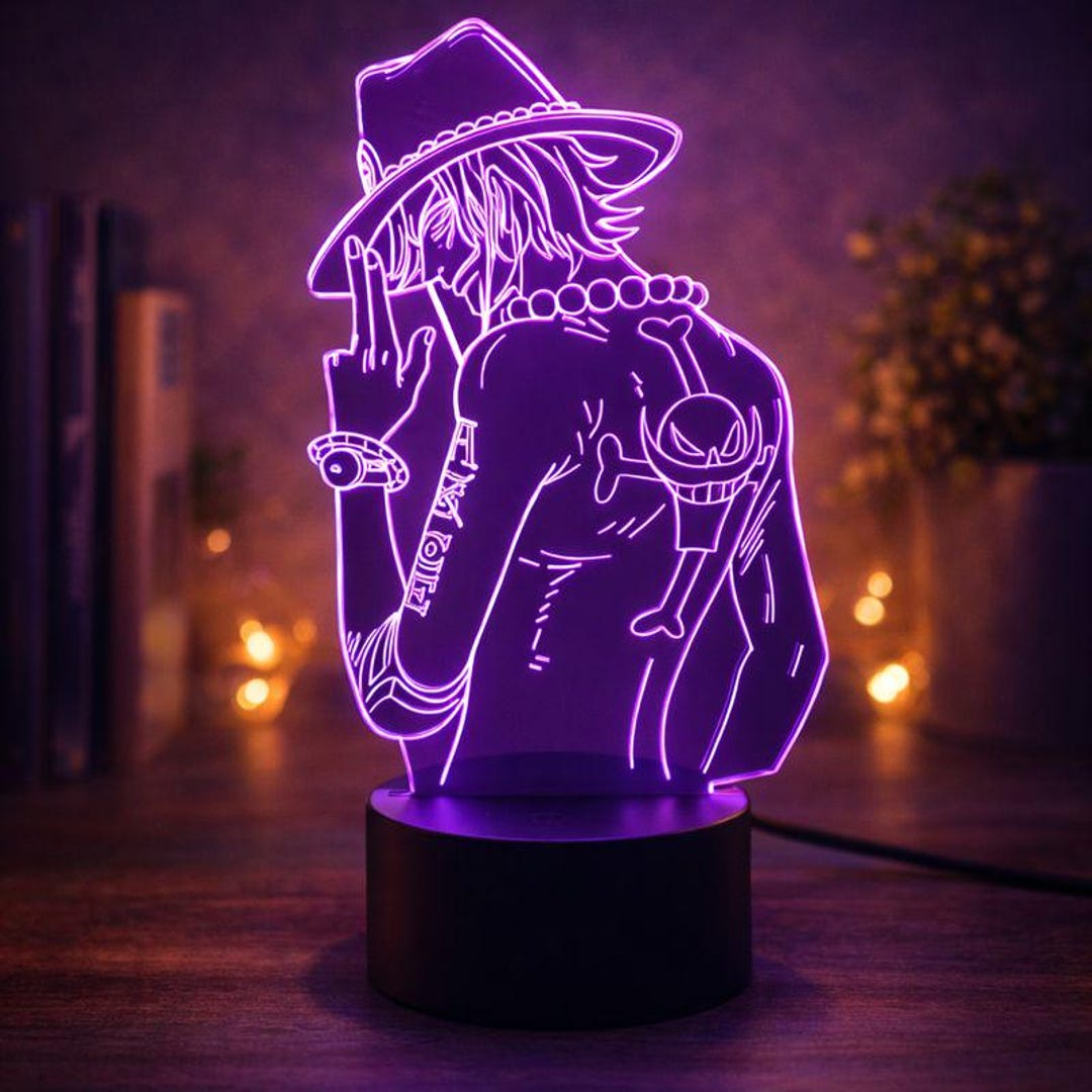 Led Anime Design Ace 3D LED Anime Night Light, Manga Decor, Otaku Gift - Etsy Australia