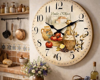 Orologio da parete vintage francese, stile retrò rustico in legno antico, silenzioso al quarzo, per cucina, soggiorno, camera da letto, decorazione per la casa.