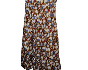 Talbots Petites Vintage Rot Nautische Segelboot Küsten 100% Baumwolle Rock 6P