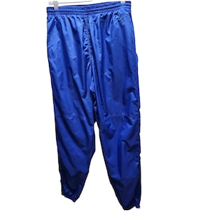 Vintage Nike windjack trainingsbroek grijs label koningsblauwe nylon joggingbroek L Y2K