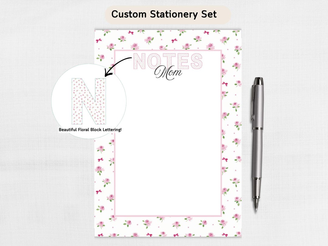 Personalized Stationery Set, Custom Note Pad, Stationery Gift for Mom ...