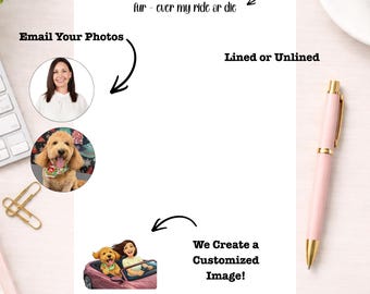 Personalized Dog Notepad, Custom Pet Portrait Stationery, Dog Mom Gift, Gift for Dog Lover, Cute Custom Dog Gift
