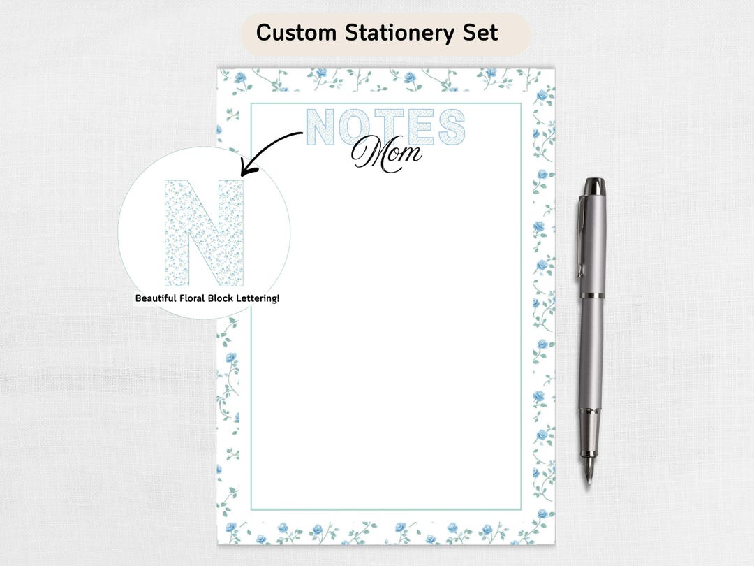 Personalized Stationery Set, Custom Note Pad Set, Stationery Gift for ...
