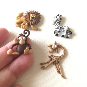 Wild Safari Animal Magnets, Lion, Zebra, Monkey, Giraffe, Wide-Eyed, Zoo, Jungle, White Board, Magnetic Calendar