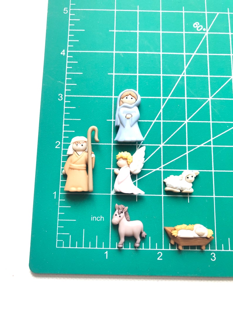 Nativity Magnets, Miniature Manger Scene, Baby Jesus, Mary, Joseph, Refrigerator Magnet, Fridge, Christmas Décor image 4