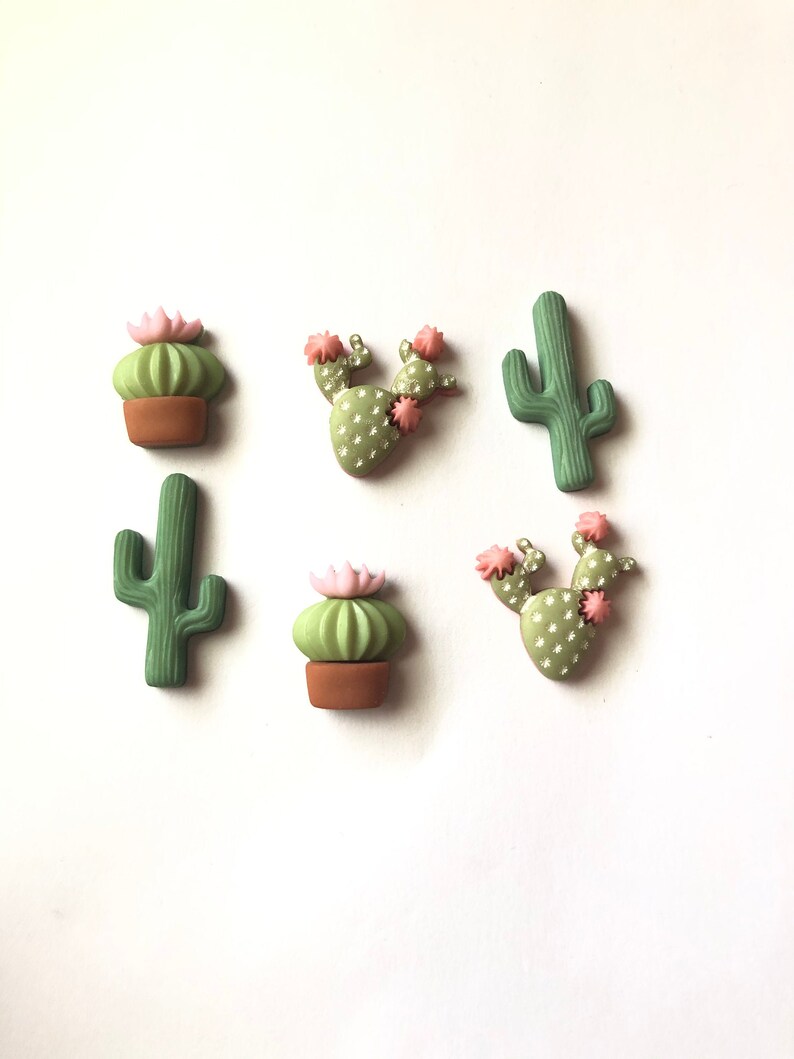 Cactus Magnets, Desert Flower, Plants, Cacti, Fun Fridge Magnets, Magnets for Board, White Board, Calendar, Magnetic, Kitchen Office Décor 