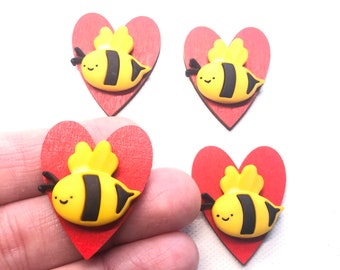 Valentine Bees, Bees on Red Heart, Sweet Valentine, Honey Bee, Bee Mine, White Board, Magnetic Calendar, Fridge, Refrigerator, File Cabinet