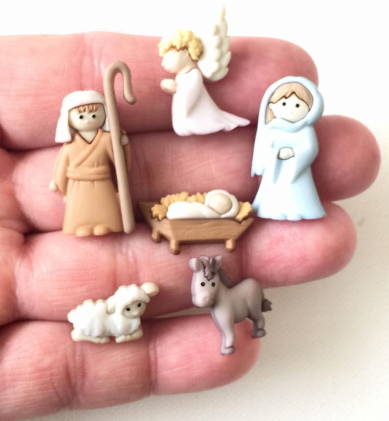 Nativity Magnets, Miniature Manger Scene, Baby Jesus, Mary, Joseph, Refrigerator Magnet, Fridge, Christmas Décor image 3