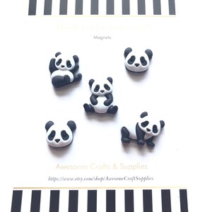 Panda Magnets, Cute Black and White Panda Magnets, Panda Thumbtacks, Refrigerator Magnets, Fridge Magnet, Office Decor, Dorm Decor image 9