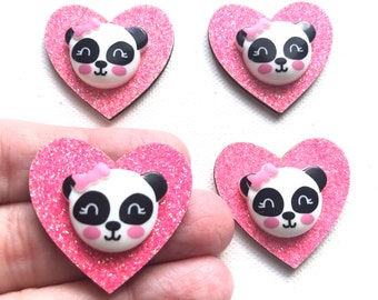 Panda Valentine Magnets, Pink Hearts, Glitter, Thumbtacks, Pushpins, Fridge, Magnetic Calendar, White Board, File Cabinet