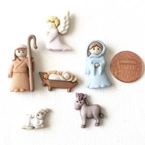 Nativity Magnets, Miniature Manger Scene, Baby Jesus, Mary, Joseph, Refrigerator Magnet, Fridge, Christmas Décor image 5