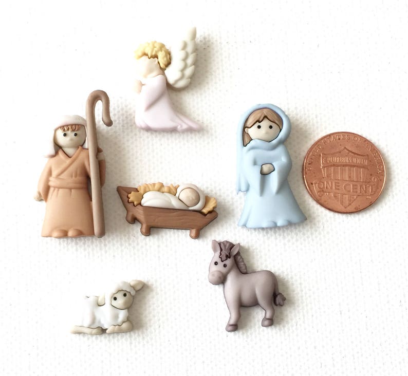 Nativity Magnets, Miniature Manger Scene, Baby Jesus, Mary, Joseph, Refrigerator Magnet, Fridge, Christmas Décor image 5