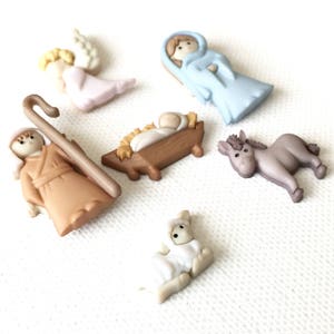 Nativity Magnets, Miniature Manger Scene, Baby Jesus, Mary, Joseph, Refrigerator Magnet, Fridge, Christmas Décor image 6