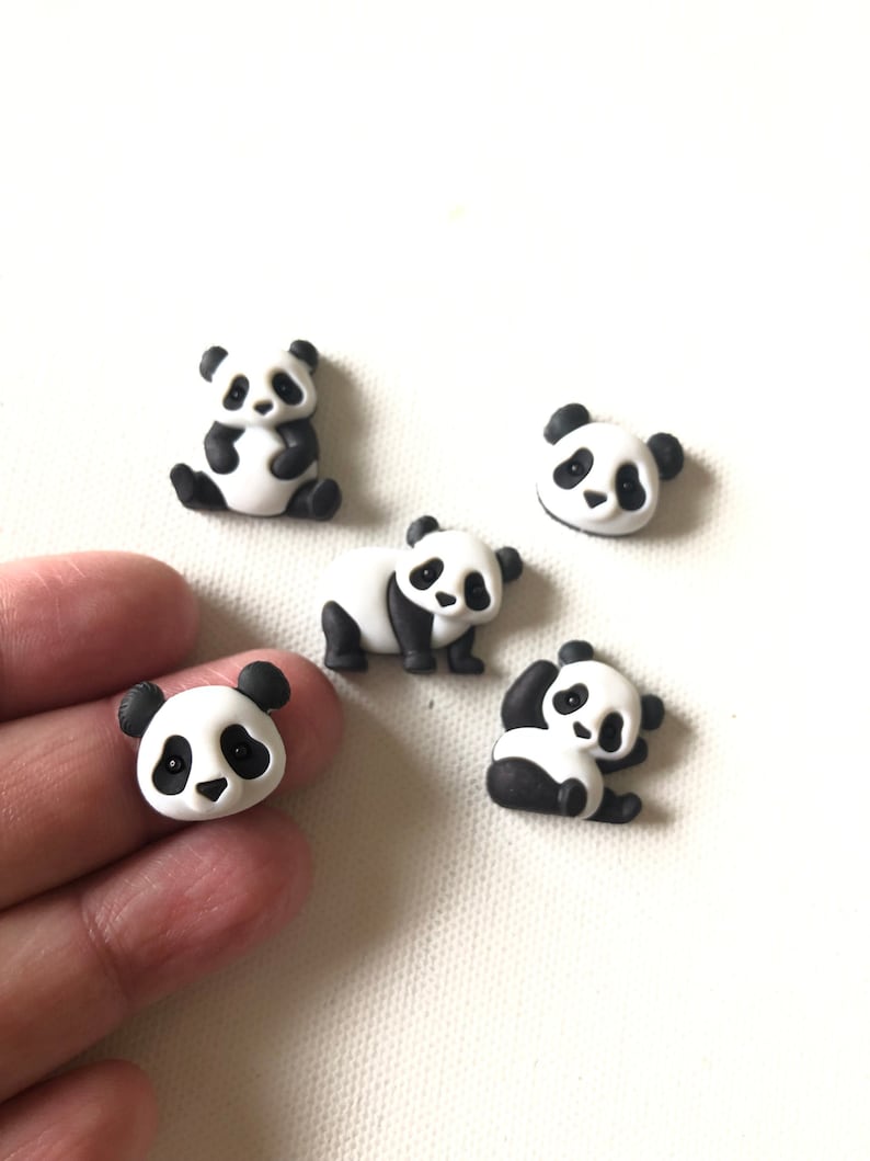 Panda Magnets, Cute Black and White Panda Magnets, Panda Thumbtacks, Refrigerator Magnets, Fridge Magnet, Office Decor, Dorm Decor image 1