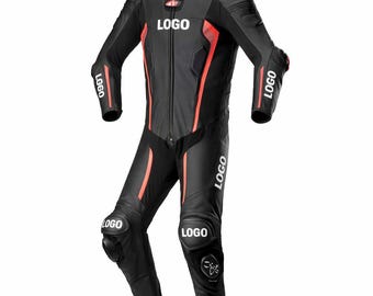 Mono de motociclismo Alpinestars Motogp para hombre: mono de piel de vacuno de grano superior, mono de motociclismo con personalización completa.