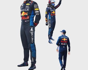 Conjunto completo de mono de carreras de karts Red Bull 2026 – Homologado CIK/FIA de nivel 2, estampado digital + guantes y zapatillas de karting / mono de carreras
