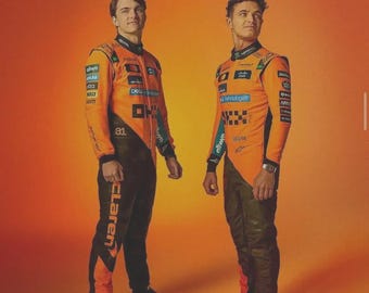 Mono de karts McLaren 2025 Lando Norris: homologado por la FIA/CIK Nivel 2, equipamiento de karts de alta velocidad + obsequio / Mono de karts / Mono de carreras