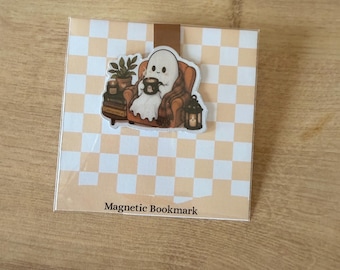 Cozy Ghost Armchair Magnetic Bookmark | Autumn Reading Accessory (Handmade)