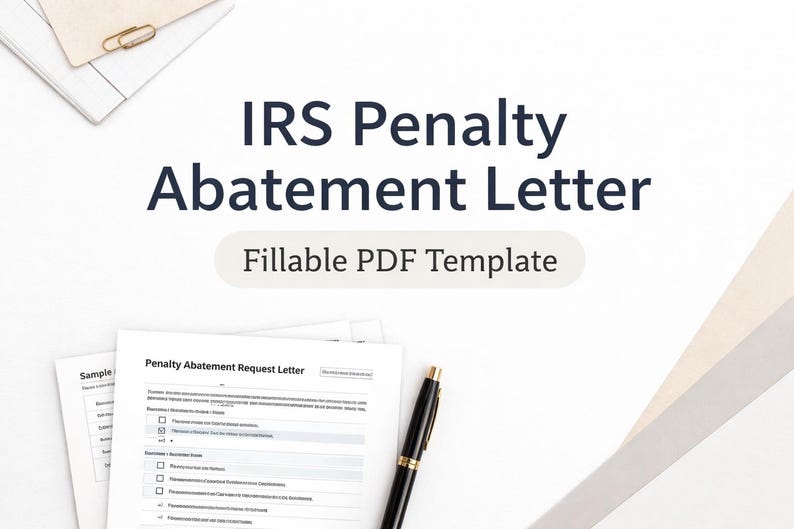 IRS Penalty Abatement Request Letter Template (fillable PDF) - Etsy