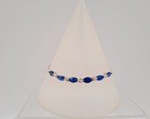 Natural Sapphire Bracelet, Sterling Silver