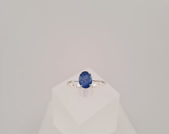 Precious Sapphire Ring, Gemstone Jewellery, Size O, Sterling Silver