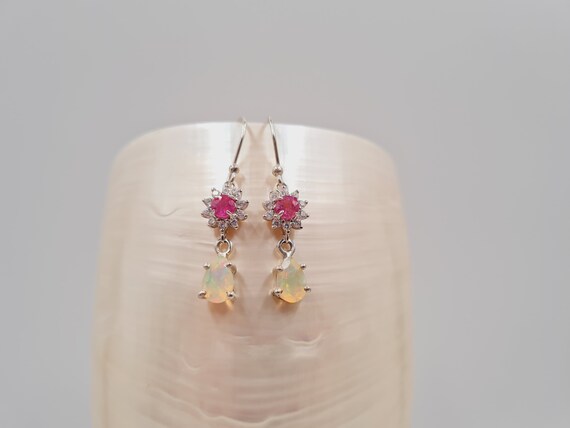 Opal and ruby earrings sale