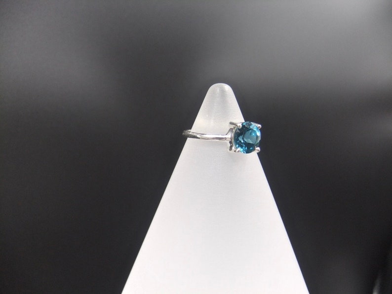 Gorgeous London Blue Topaz White Zircon Gemstone Silver Ring Size 6-10 Woman Men