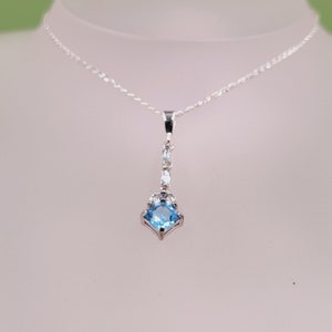 Collar de piedras preciosas de topacio, piedras preciosas semipreciosas, joyería hecha a mano, plata de ley, colgante