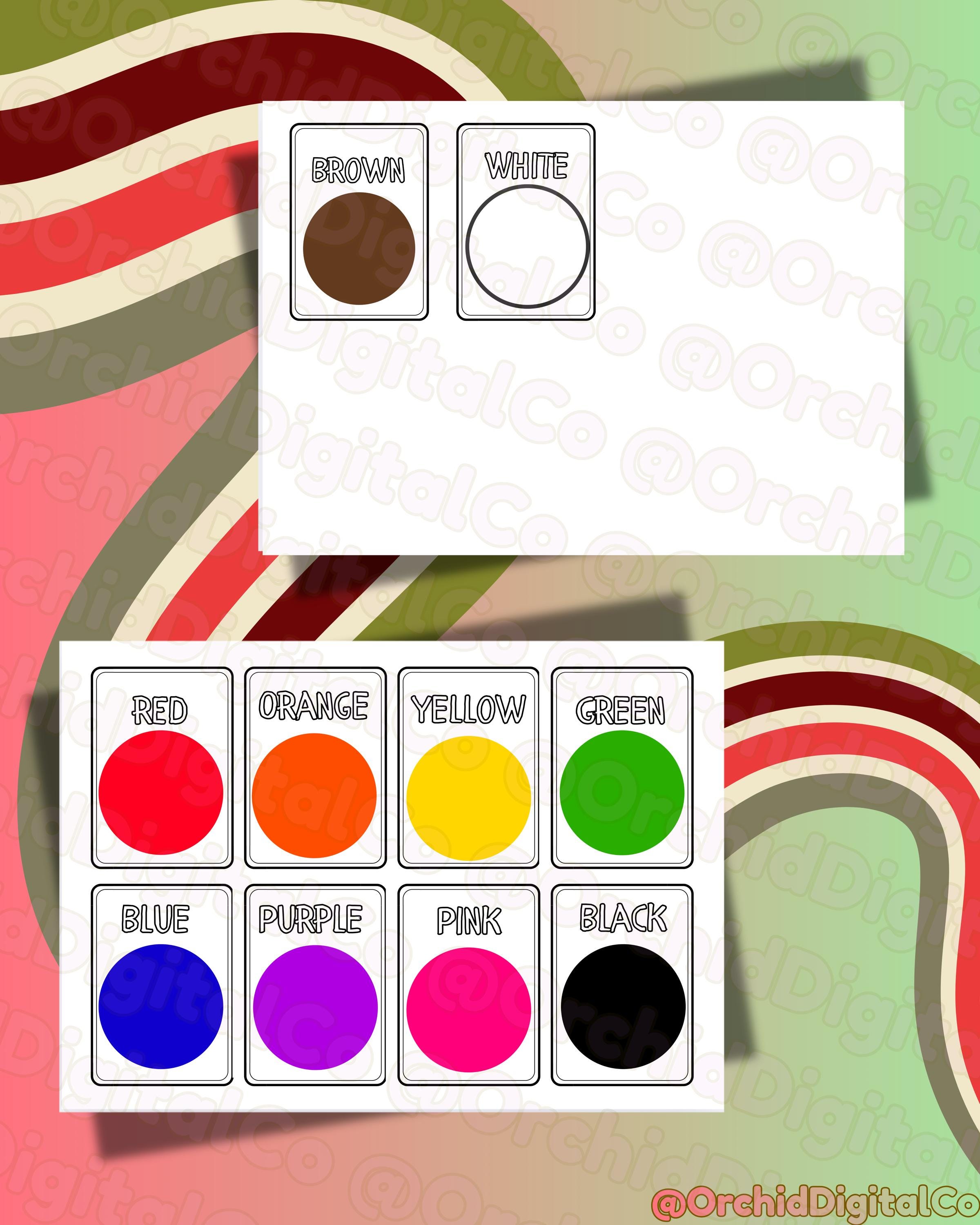 Colorable Color Flashcards Printable | Learn Basic Colors Worksheet - Etsy