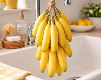 Mydło bananowe na sznurku | Zapachowe lub bezzapachowe, zabawny prezent do kąpieli