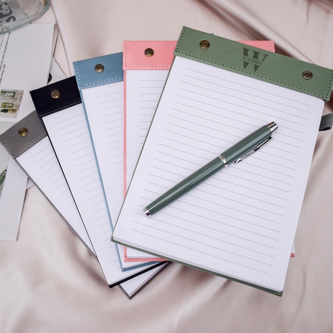 Custom Leather Notepad, Personalized Tear-off Desk Planner, Refillable ...