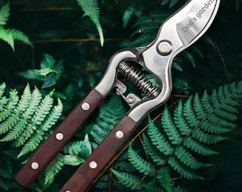 Personalized Engraved Pruner with box Custom Garden Scissors, 8 Inch Branch Cutter, Sharp Gardening Gift for Dad, Him,Her, Vintage Trimmer