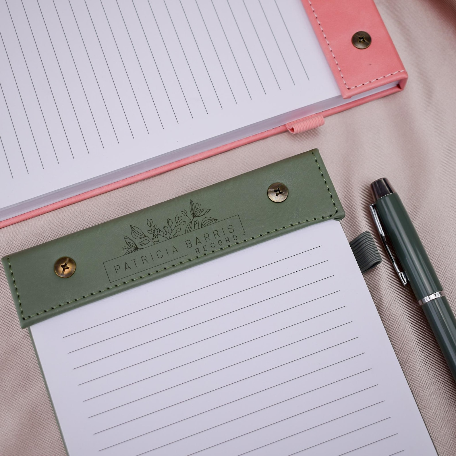Custom Leather Notepad, Personalized Tear-off Desk Planner, Refillable ...