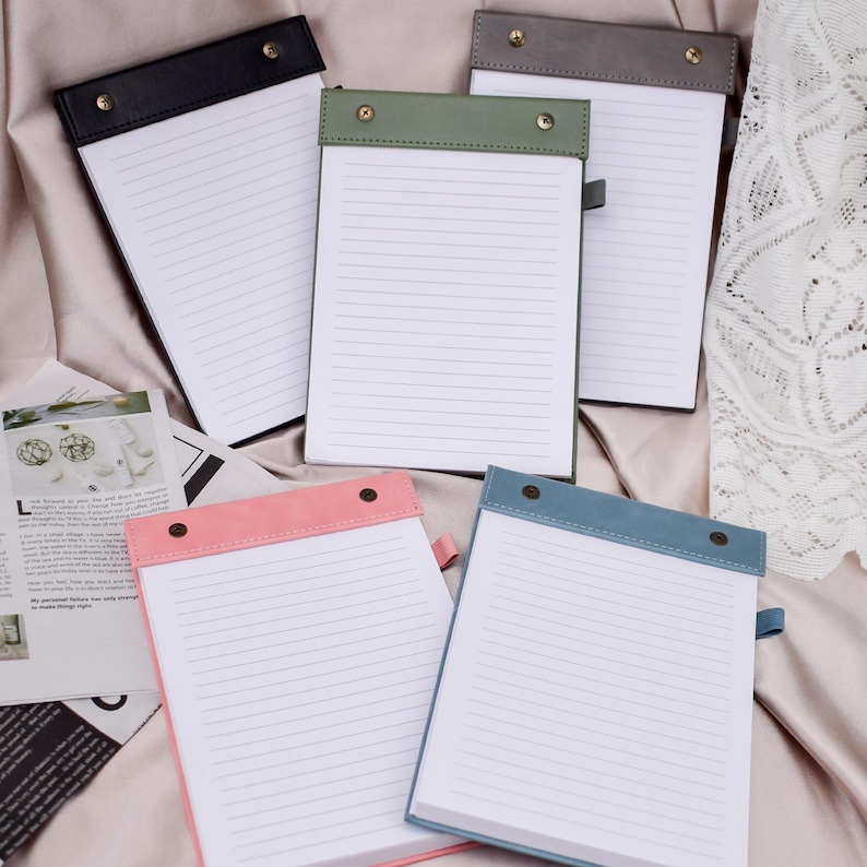 Custom Leather Notepad, Personalized Tear-off Desk Planner, Refillable ...