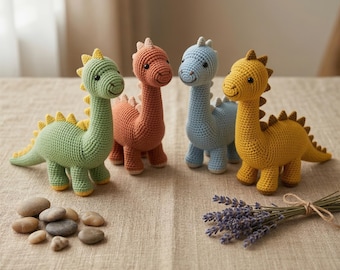 Crochet Dinosaur Pattern PDF | Amigurumi Brontosaurus Dino Pattern | Crochet Toy Tutorial | Beginner Friendly Amigurumi Pattern | Dino DIY