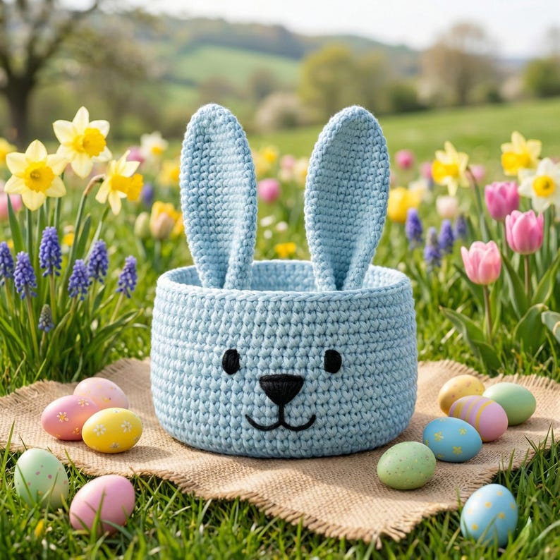 Crochet Easter Bunny Basket Pattern | DIY Amigurumi Egg Hunt Pail (PDF ...