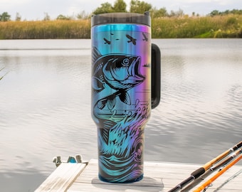 Lake Fishing Scene Travel Mug
