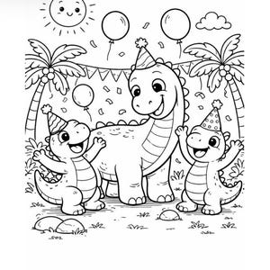 Niedliche Dinosaurier-Malvorlagen für Kinder von 2-5 Jahren | 30 druckbare Seiten | Einfaches Dino-Malbuch | Beschäftigung für Kleinkinder | Sofortiger PDF-Download Bild 8