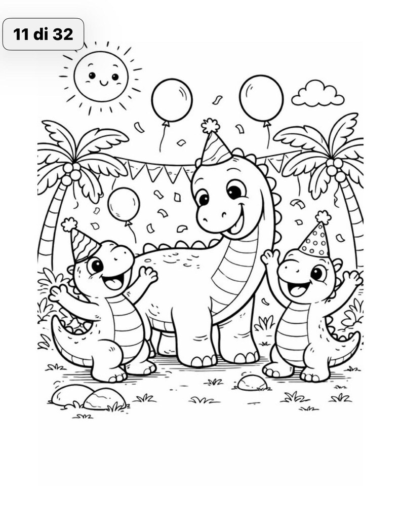 Niedliche Dinosaurier-Malvorlagen für Kinder von 2-5 Jahren | 30 druckbare Seiten | Einfaches Dino-Malbuch | Beschäftigung für Kleinkinder | Sofortiger PDF-Download Bild 8