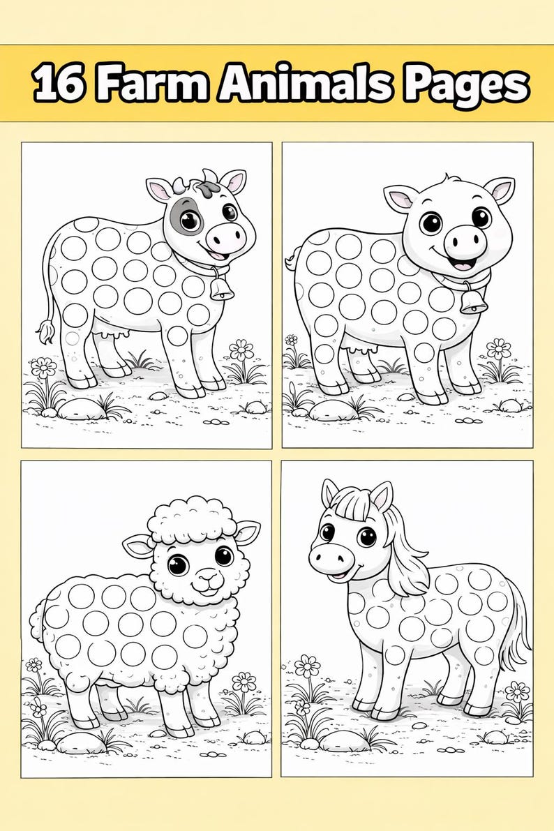 Farm Animals Dot Marker Printable | Do a Dot Activity | Toddler ...