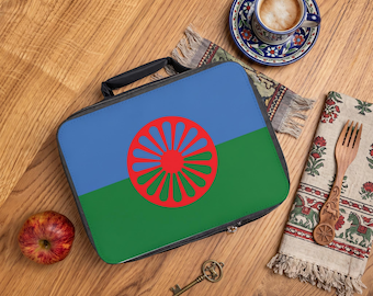 Romani Zigeuner Flagge Isoliertasche, Polyester Kühler mit Reißverschluss und Chakra Rad Design