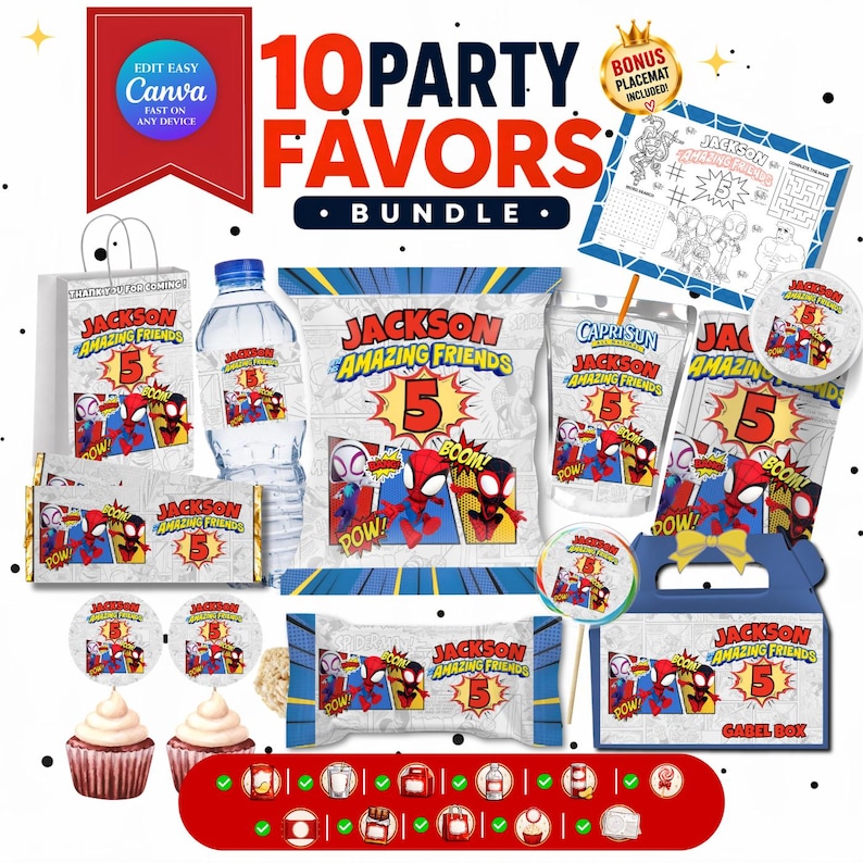 spidey party favors
spidey placemat
spidey chip bag
superhero chip bag
spidey party decor
spidey label tag
superhero party
spidey activity mat
spidey blue birthday
spidey cupcake juice
spiderman toppers
spiderman party
spiderman stickers