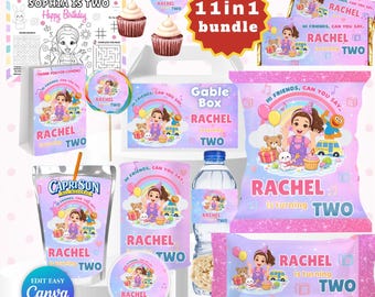 Paquete de la Sra. Rachel / Recuerdos de fiesta de la Sra. Rachel / Decoraciones para fiestas de aprendizaje preescolar Adornos para cupcakes de la Sra. Rachel Elmo / Fiesta de la Sra. Rachel