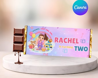 Envoltorio de barra de chocolate Ms Rachel / Recuerdos de fiesta Ms Rachel / Decoraciones para fiestas de aprendizaje preescolar / Barra de chocolate Ms Rachel / Fiesta Ms Rachel