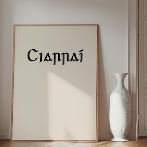 Ciarraí Kerry Ireland Gaeilge Poster, arte murale irlandese, stampa Cream County
