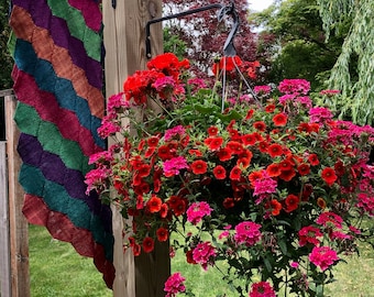 Summer Symphony Shawl - Woven on an Elongated Hexagon Pin Loom