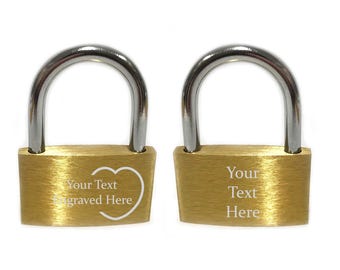 Personalised engraved padlock/love lock. Ideal gift for a special occasion, or great for travel and bridges